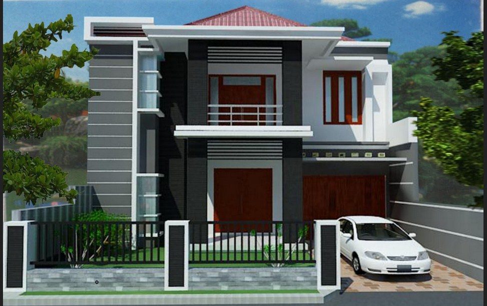 desain rumah minimalis 2 lantai tampak depan